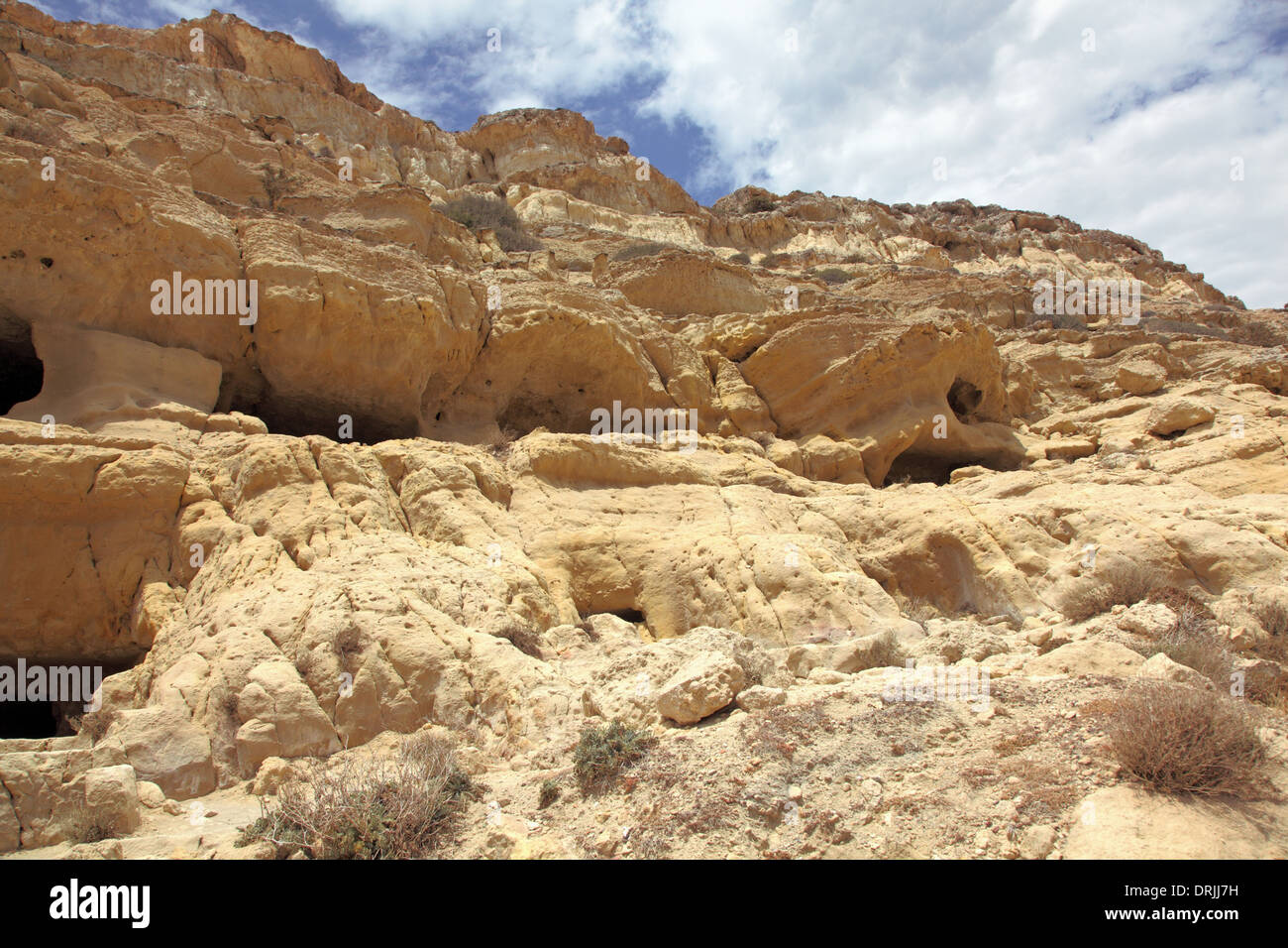 Grottes de Matala sur une île grecque de la Crète Banque D'Images