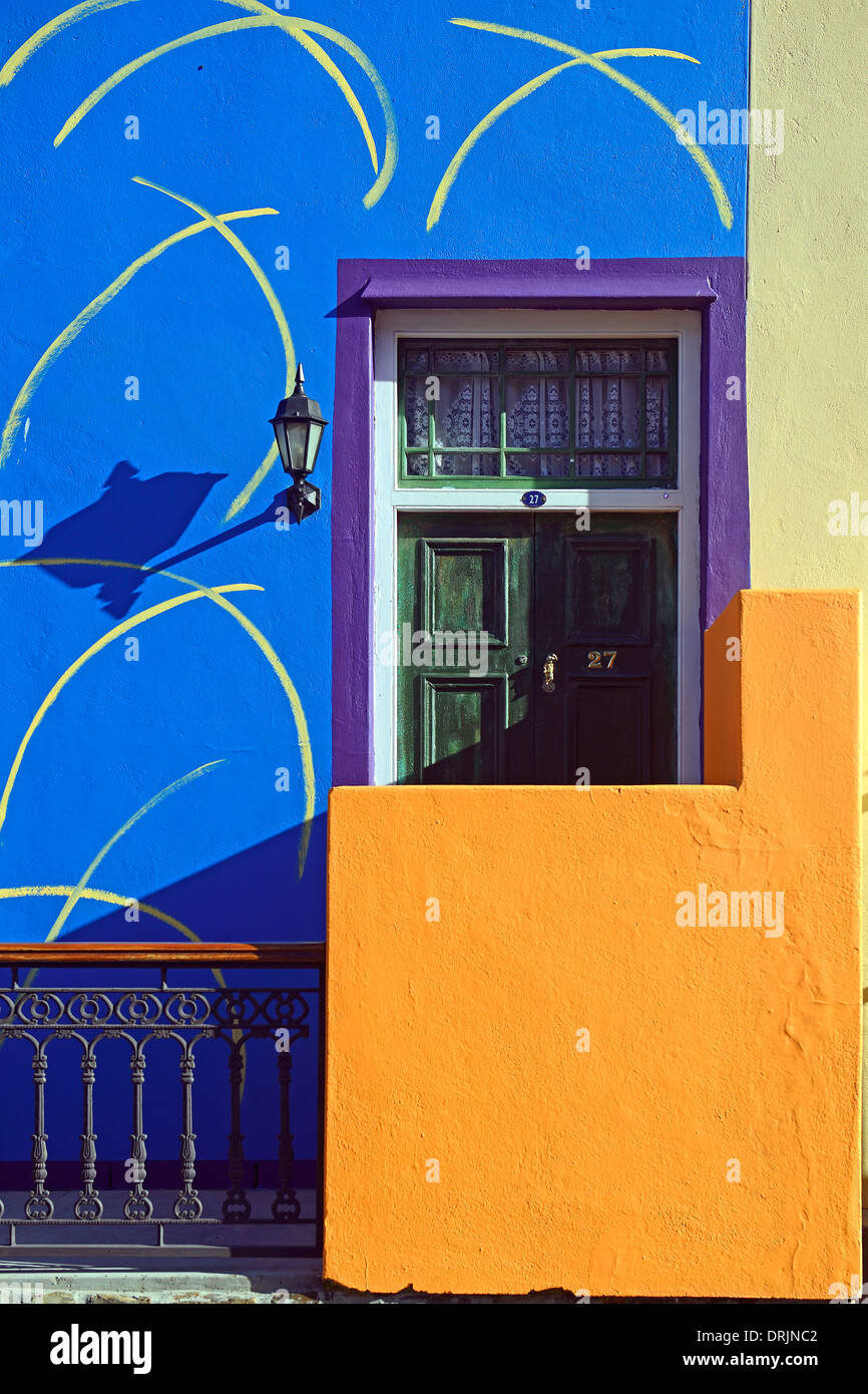 Maisons colorées à Bo Kaap, malaise, moslimisches trimestre, Le Cap, le cap de l'ouest, Western Cape, Afrique du Sud, Afrique, Haeu farbige Banque D'Images