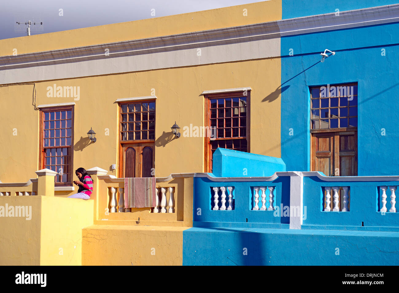 Maisons colorées à Bo Kaap, malaise, moslimisches trimestre, Le Cap, le cap de l'ouest, Western Cape, Afrique du Sud, Afrique, Haeu farbige Banque D'Images