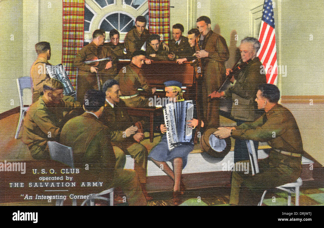 «U. S. O.' Club géré par l'Armée du Salut - WWII Banque D'Images