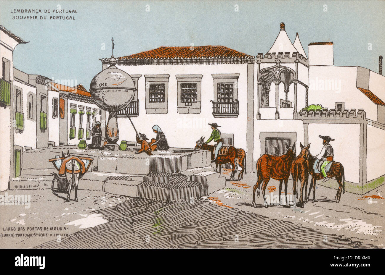 Largo das Portas de Moura, Evora, Portugal Banque D'Images