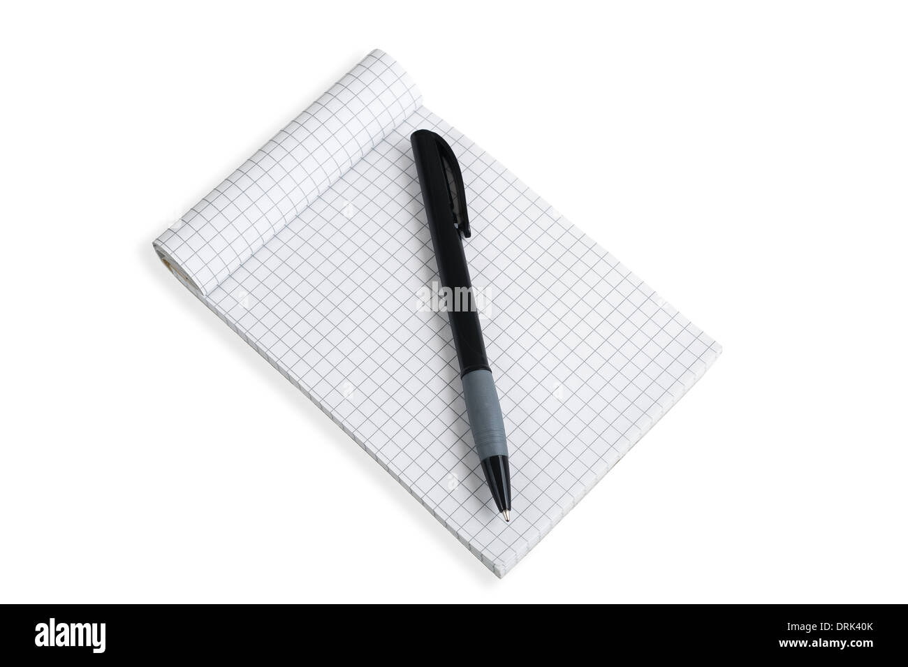 Notes et stylo bloc isolated on white Banque D'Images