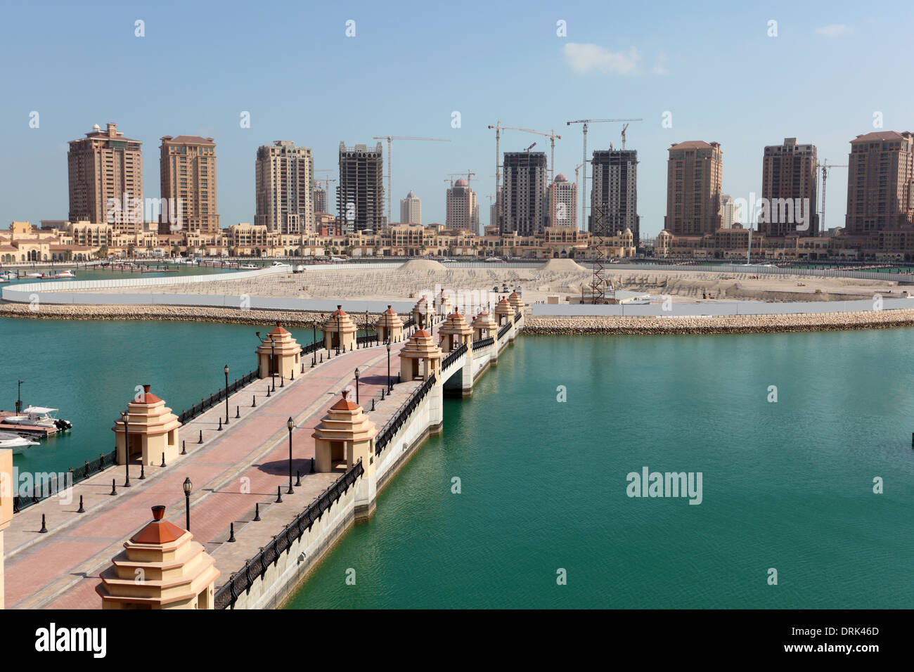 La construction de la marina de luxe à Porto Saoudite. Doha, au Qatar, au Moyen-Orient Banque D'Images