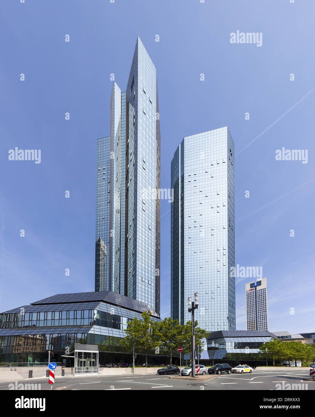 Allemagne, Hesse, Francfort, tours jumelles de la Deutsche Bank Banque D'Images