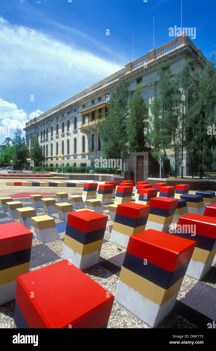 Blocs multicolores à l'extérieur de l'ancien Parlement Adélaïde, Australie du Sud, Australie Banque D'Images