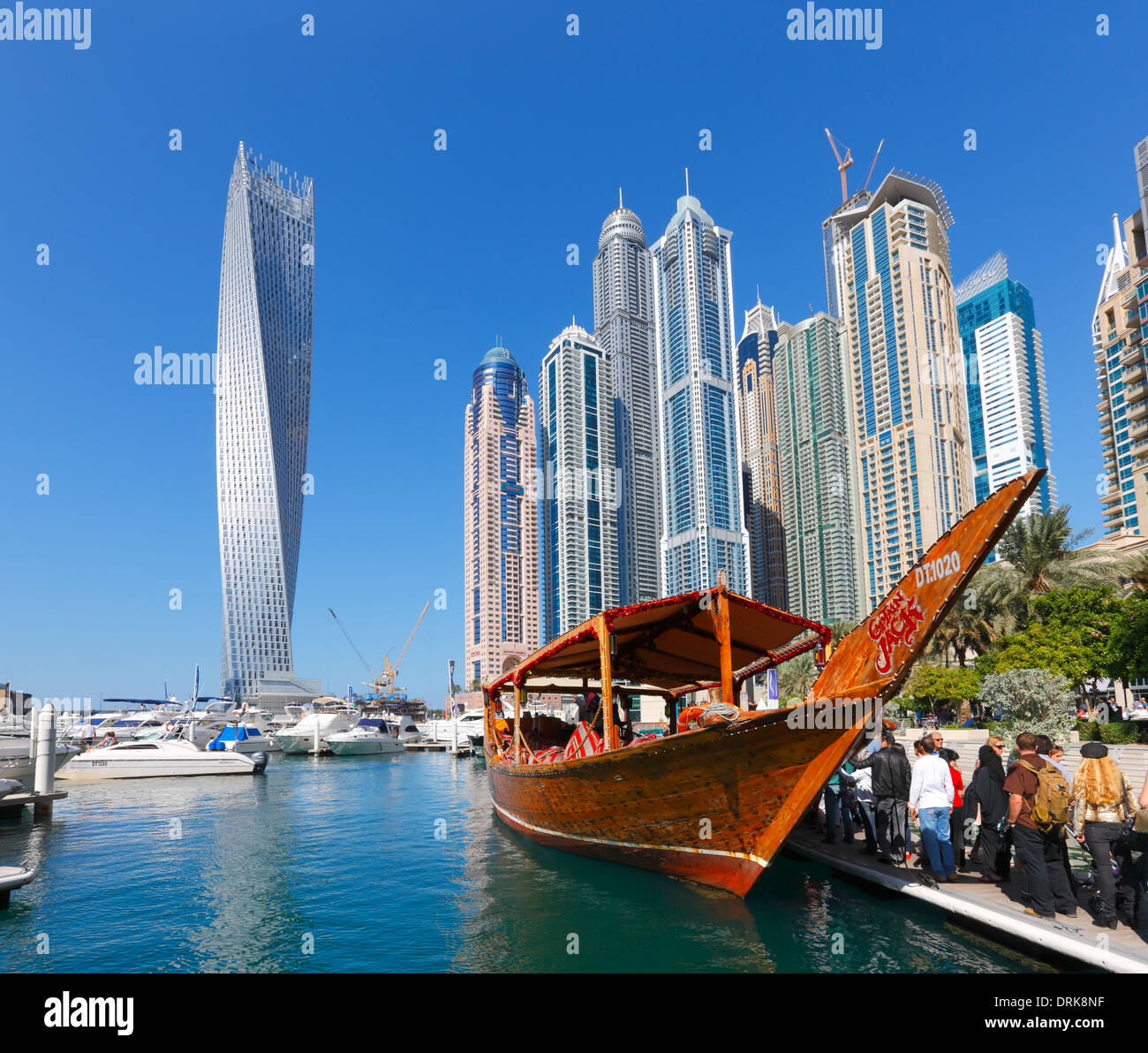 La Marina de Dubaï. Le Capitaine Jack Bateau de tourisme. Banque D'Images