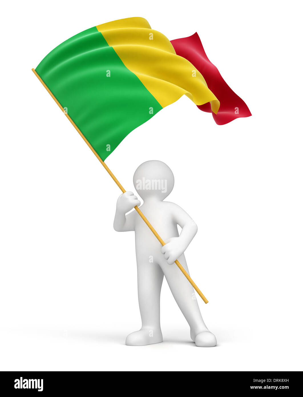 L'homme et le Mali drapeau (chemin inclus) Banque D'Images