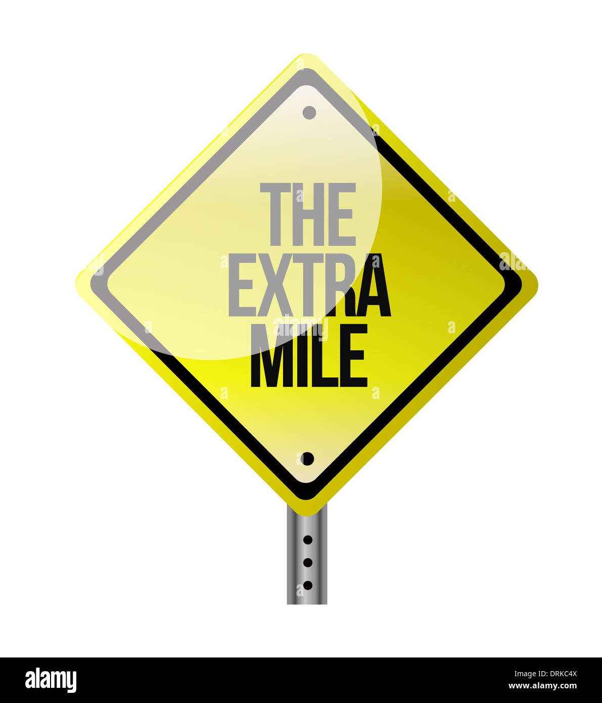 L'extra mile road sign illustration design over white Banque D'Images