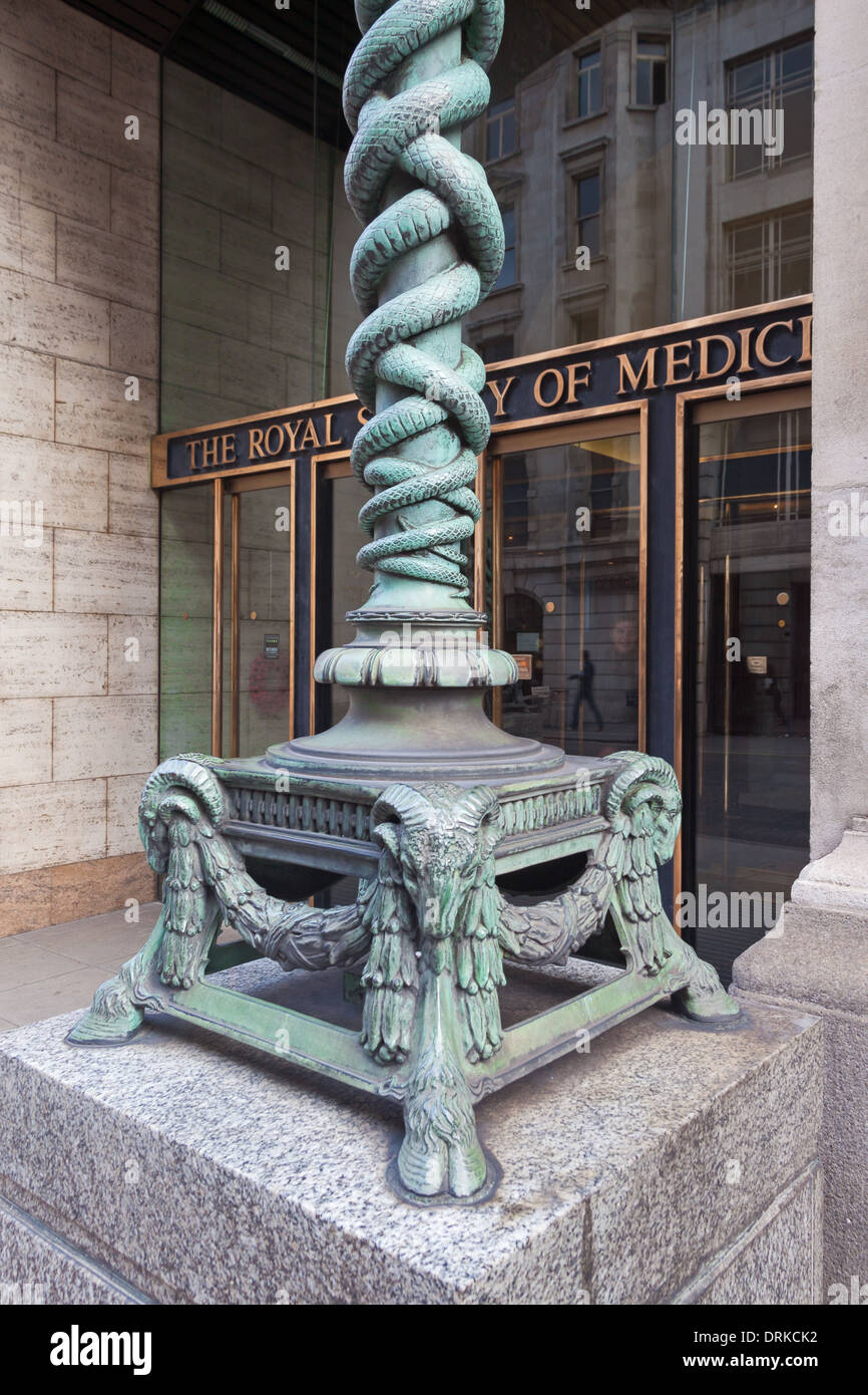 Londres, 1 Wimpole Street l'entrée de la Société royale de médecine de l'administration centrale Banque D'Images