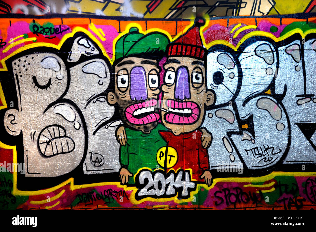 Londres, Angleterre, Royaume-Uni. Leake Street / Banksey / Tunnel Tunnel le Tunnel sous la gare de Waterloo Graffiti autorisé : zone graffiti. Banque D'Images