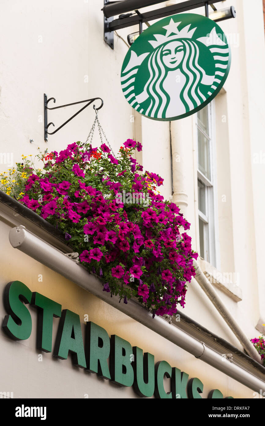 Starbucks coffee shop signage Banque D'Images