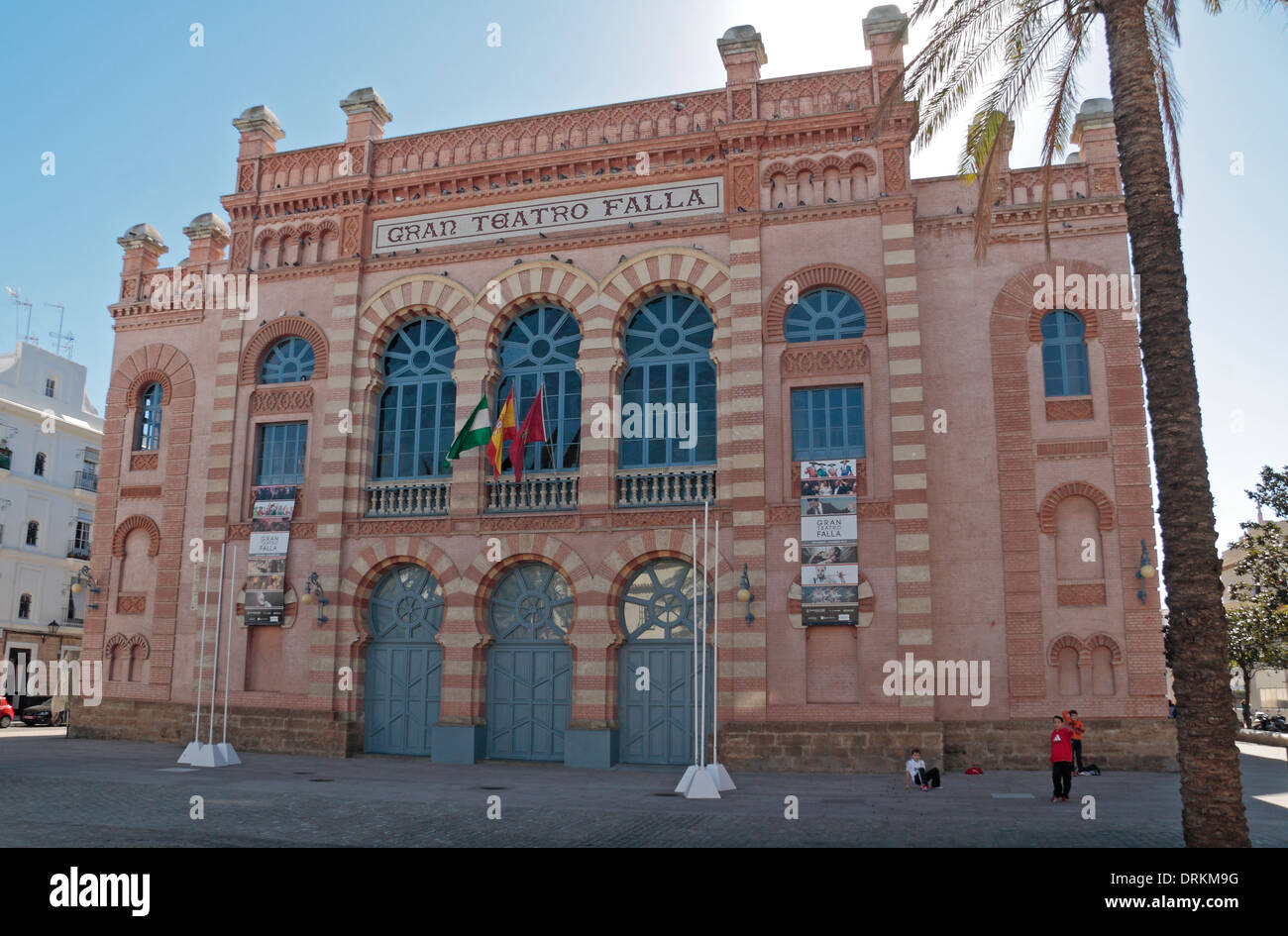 Le Gran Teatro Falla Plaza dans Fragela, Cadix, Andalousie, espagne. Banque D'Images