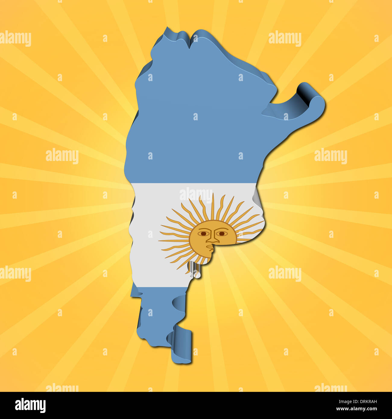 L'Argentine carte drapeau sur la solarisation illustration Banque D'Images L'Argentine carte drapeau sur la solarisation illustration Banque D'Images