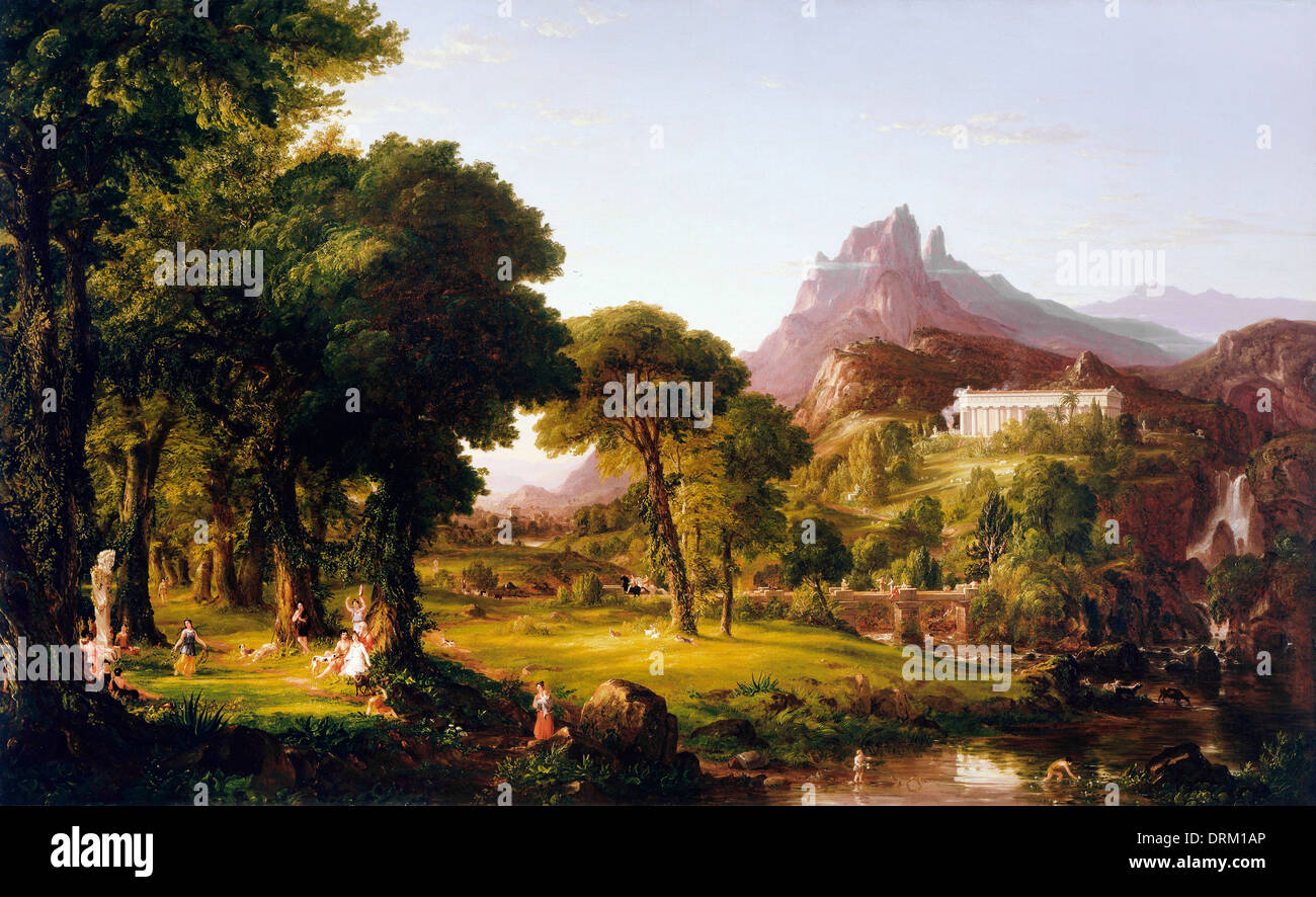 Thomas Cole, Rêve de l'Arcadie. Circa 1838. Huile sur toile. Musée d'Art de Denver, Denver, Etats-Unis. Banque D'Images