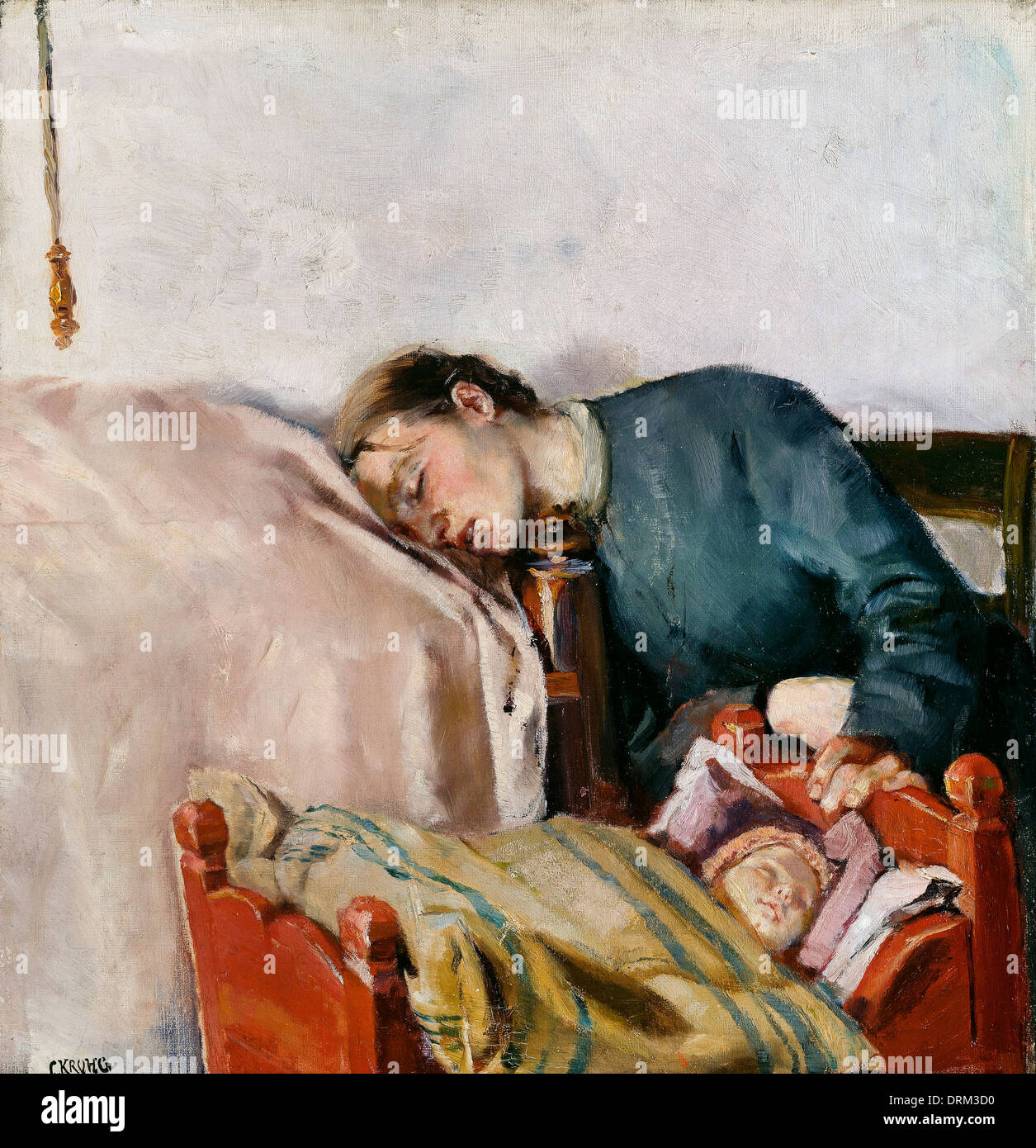 Christian Krohg, Mère et Enfant 1883 Huile sur toile. Le Musée National d'Art, Architecture et design, la Norvège. Banque D'Images