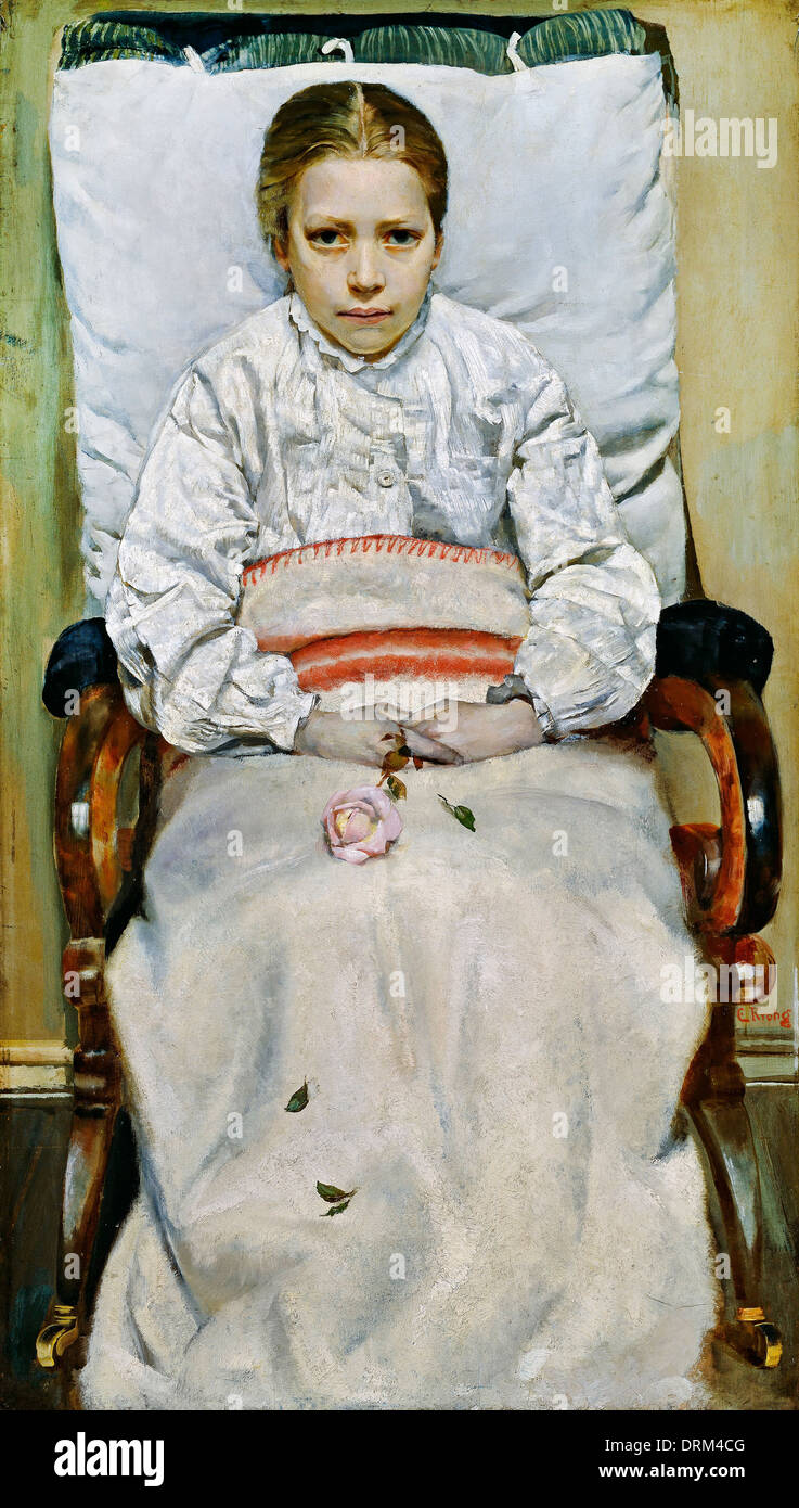 Christian Krohg, Sick Girl 1880-1881 Huile sur toile. Le Musée National d'Art, Architecture et design, la Norvège. Banque D'Images