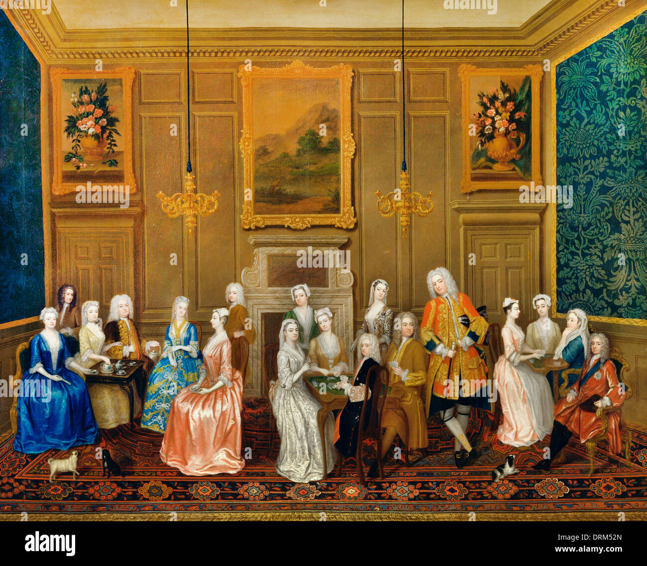Charles Philips, Tea Party au Seigneur Harrington's House, St James's 1730 Huile sur toile. Yale Center for British Art, New Haven-NOUS Banque D'Images