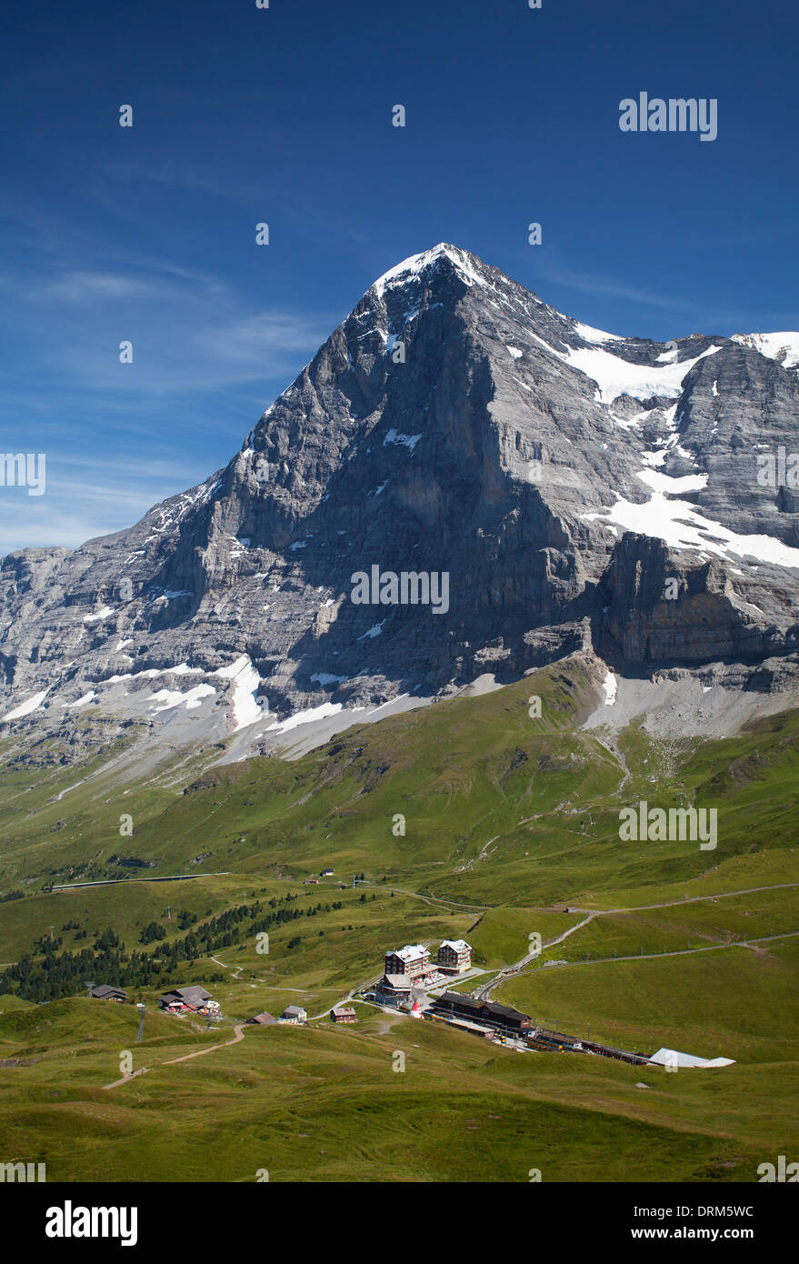La Suisse, l'Oberland bernois, massif de Jungfrau avec hôtel et la Jungfrau railway Banque D'Images