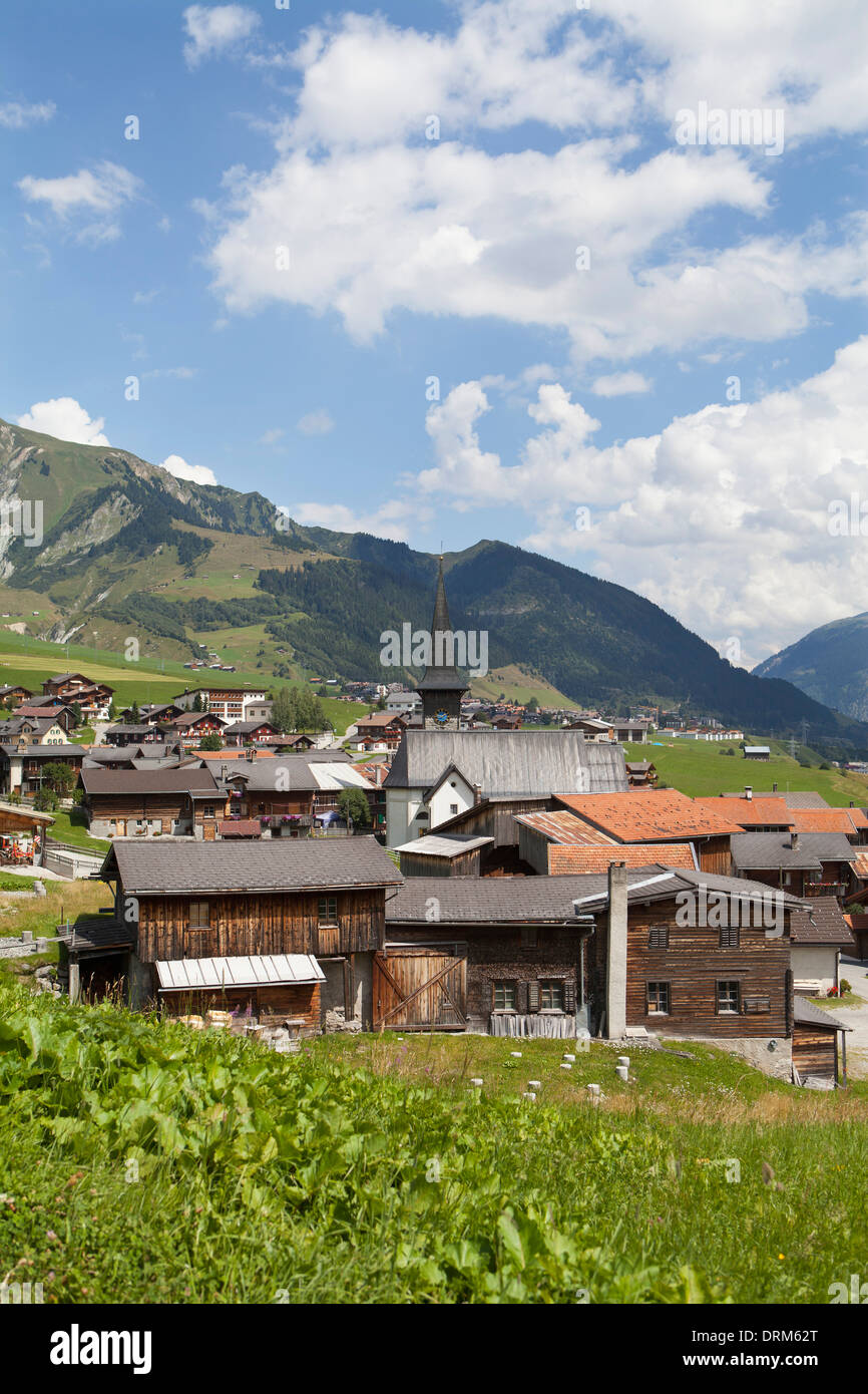 Suisse, Valais, vallée de la Surselva à Rueras Banque D'Images