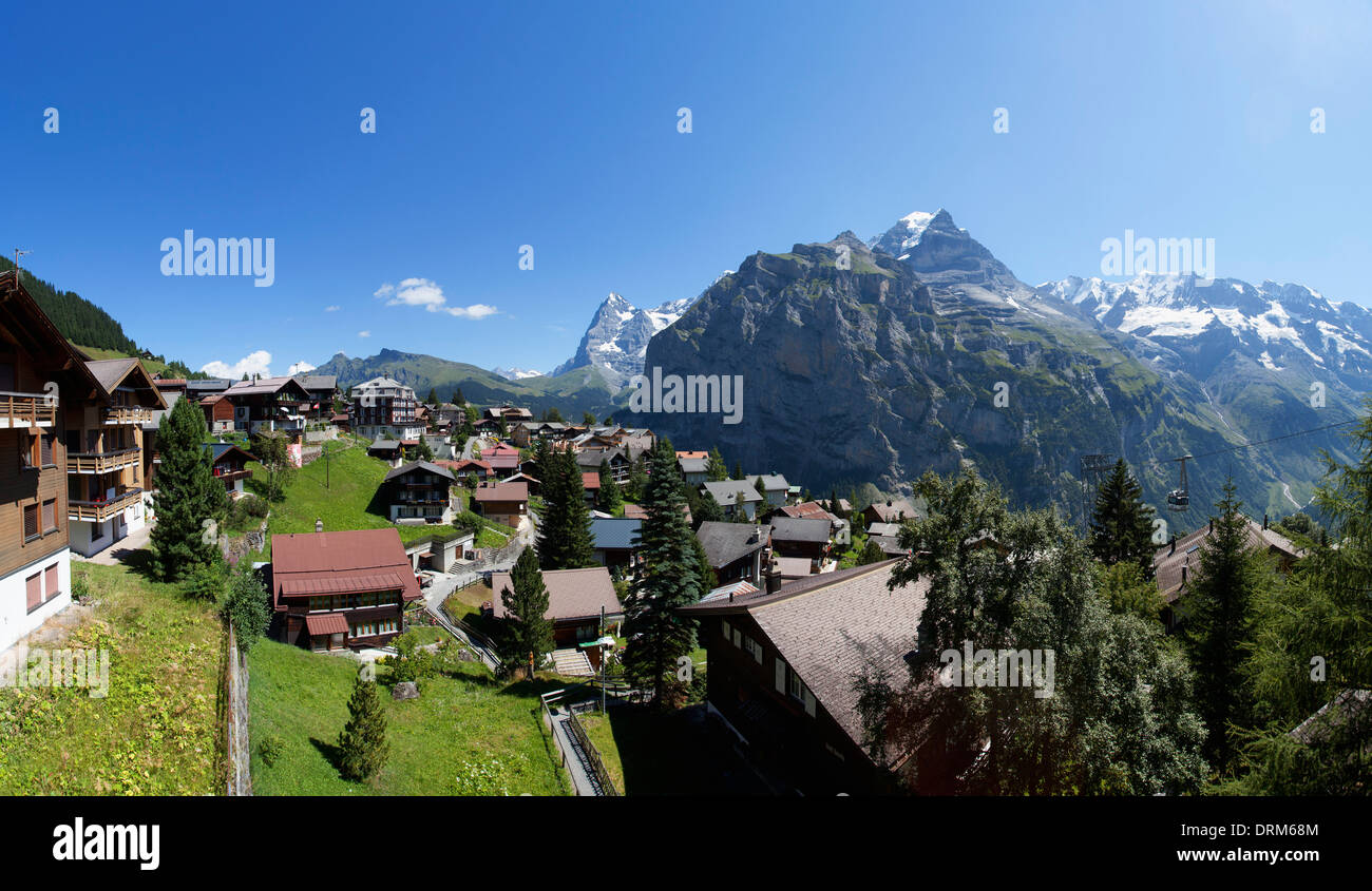 La Suisse, l'Oberland bernois, Murren, vue vers l'Eiger Banque D'Images