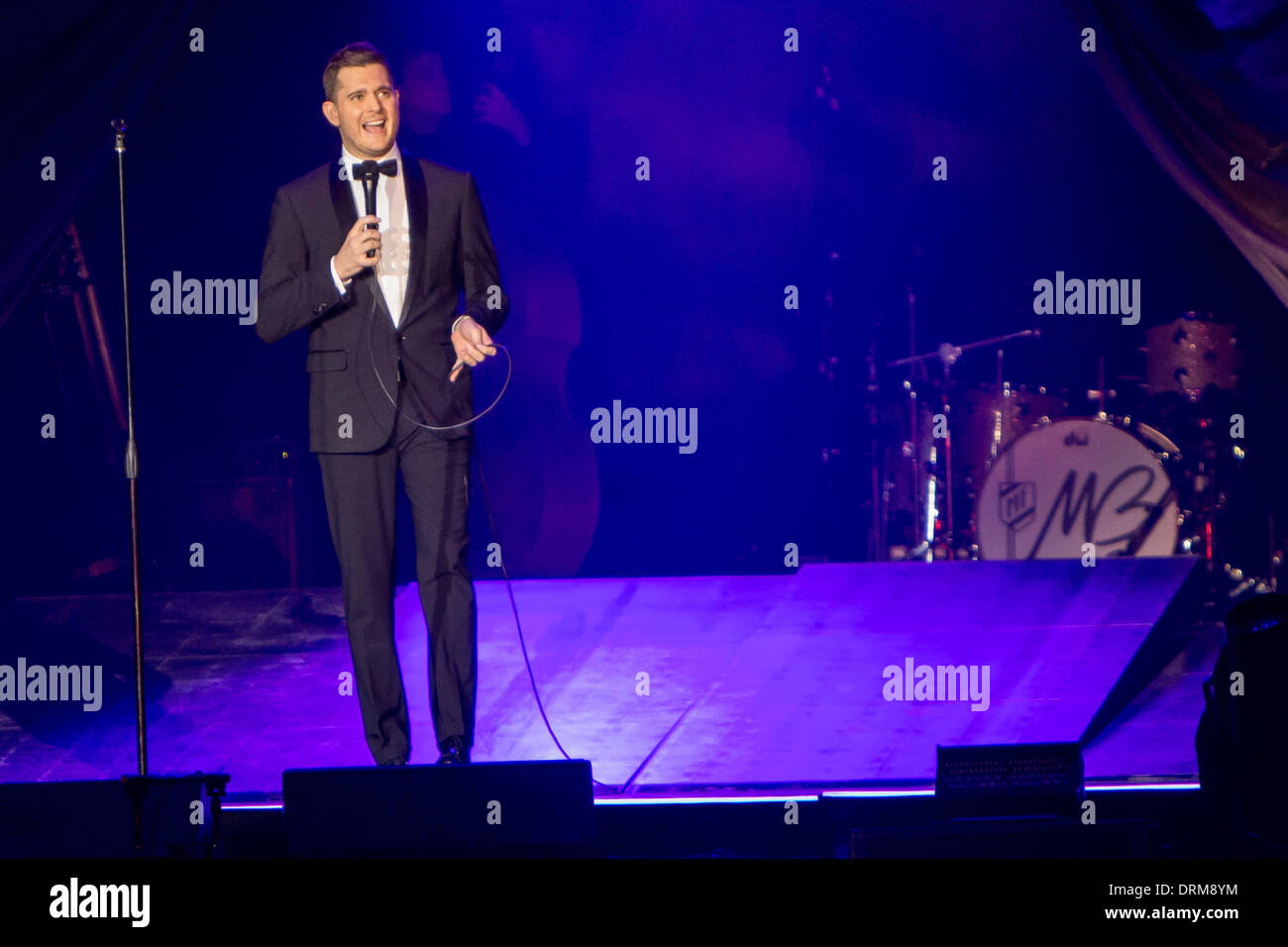 Milan Assago Italie. 27 janvier 2014. Le chanteur canadien Michael Bublé' il se produit au Mediolanum Forum au cours de l 'être aimé d''2014' Credit : Rodolfo Sassano/Alamy Live News Banque D'Images