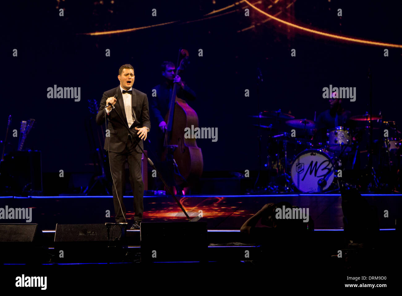 Milan Assago Italie. 27 janvier 2014. Le chanteur canadien Michael Bublé' il se produit au Mediolanum Forum au cours de l 'être aimé d''2014' Credit : Rodolfo Sassano/Alamy Live News Banque D'Images