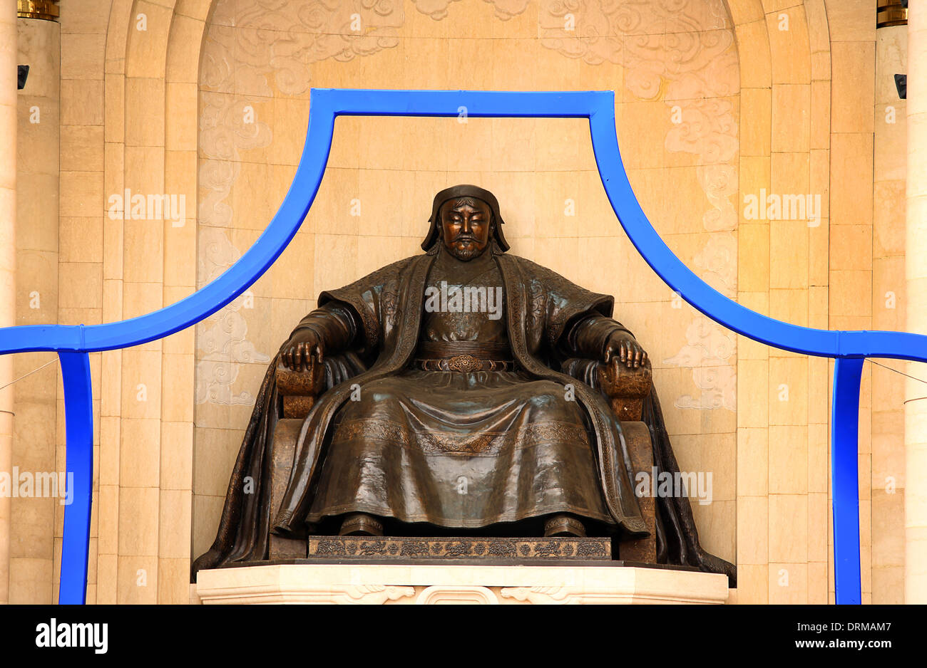Statue de Gengis Khan, Sukhbaatar Square Banque D'Images