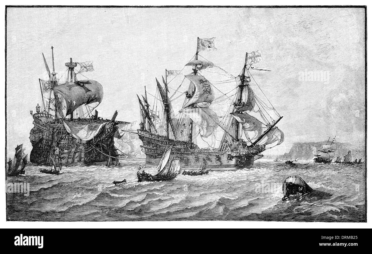 L'Armada espagnole 1588 Banque D'Images