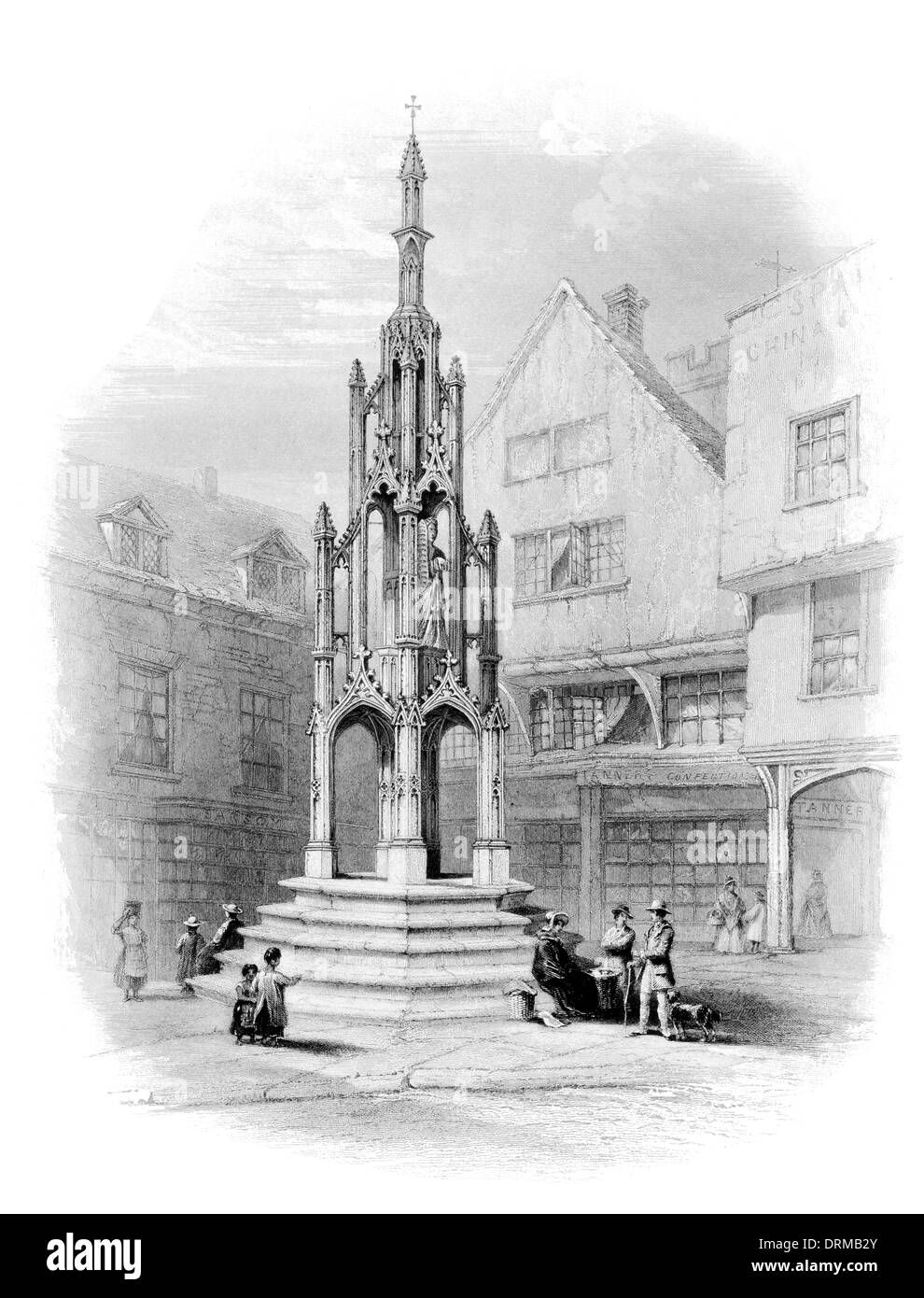 Market Cross Buttercross High street Winchester ville du comté de Hampshire, au sud de l'Angleterre vers 1850 Banque D'Images