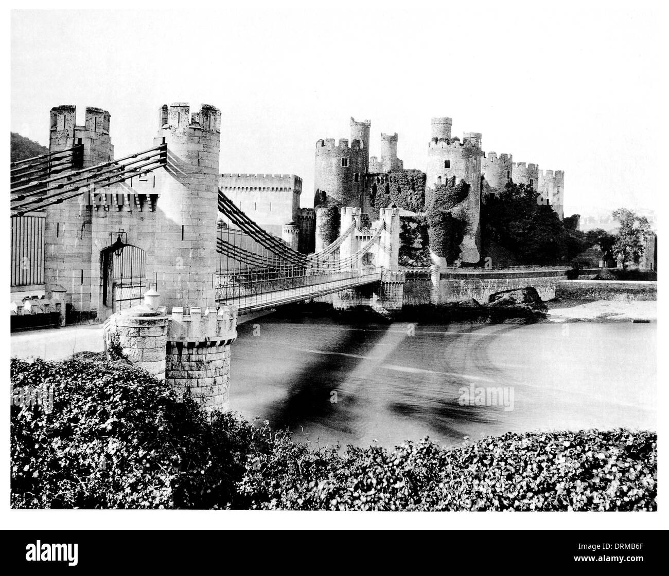 Le Nord du Pays de Galles Conway Castle photographié vers 1910 Banque D'Images