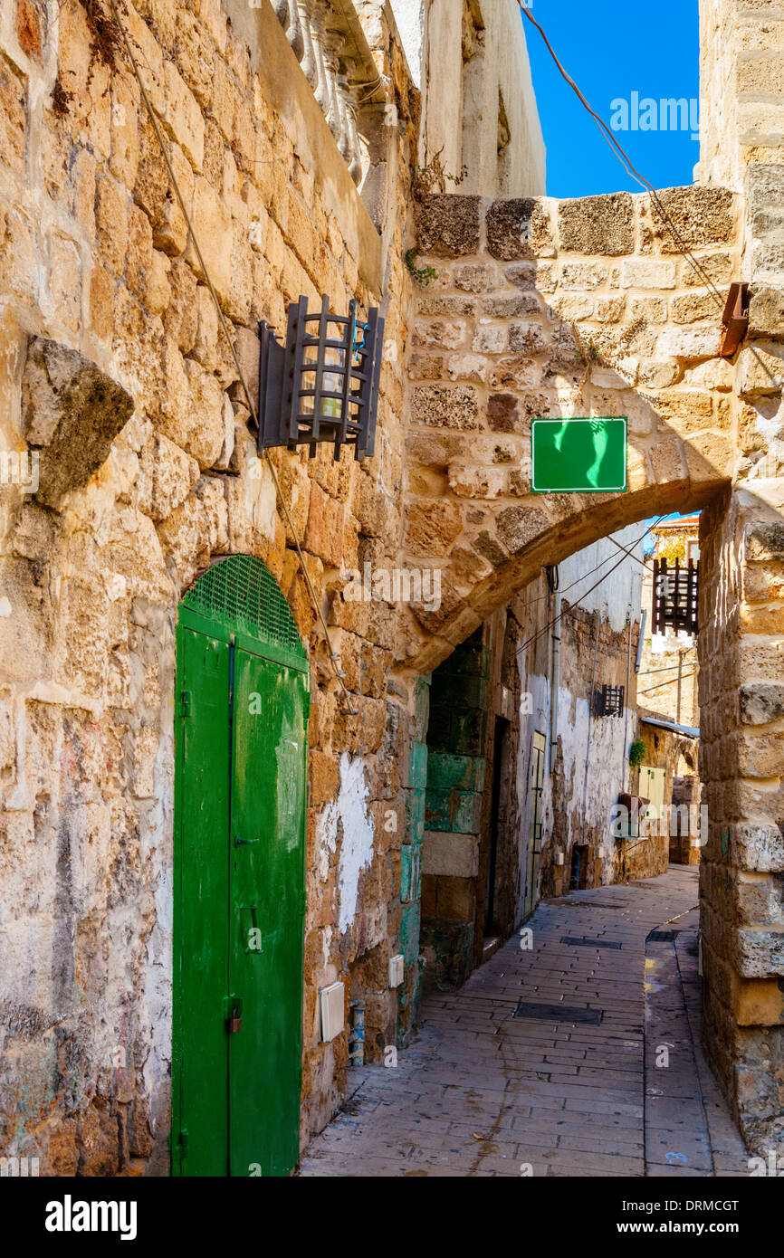 Une rue de la ville d'Akko (Acre), Israël Banque D'Images