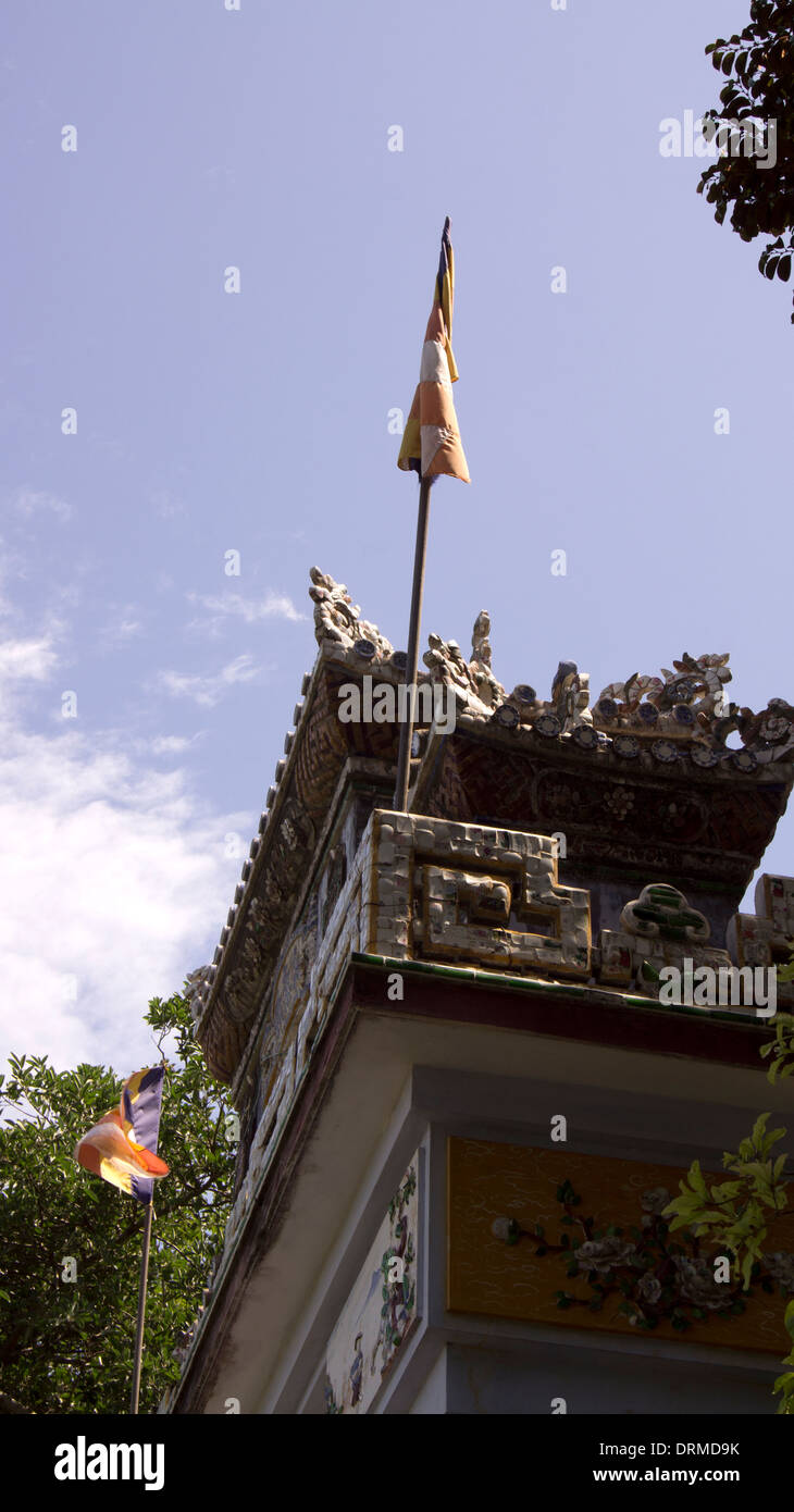 Toit orné Temple Hoi An Vietnam Asie du sud-est Banque D'Images