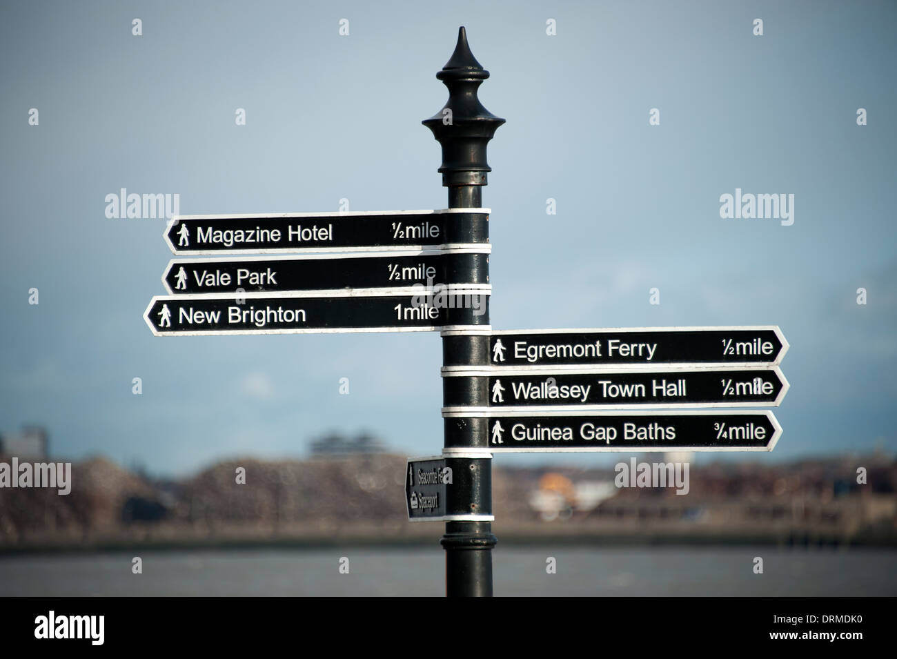 New Brighton Wallasey Egremont Ferry signe Wirral Banque D'Images