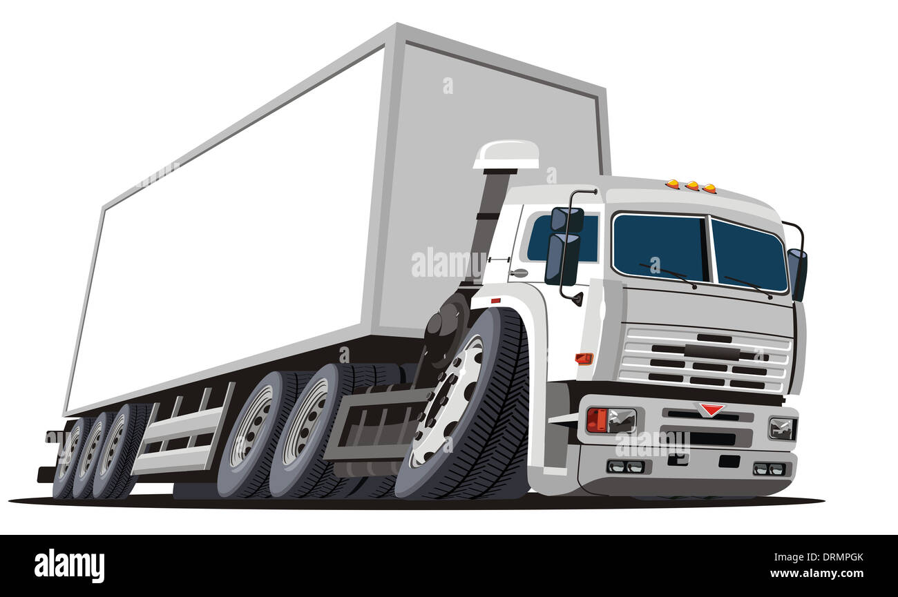Livraison Cartoon / cargo semi-truck Banque D'Images