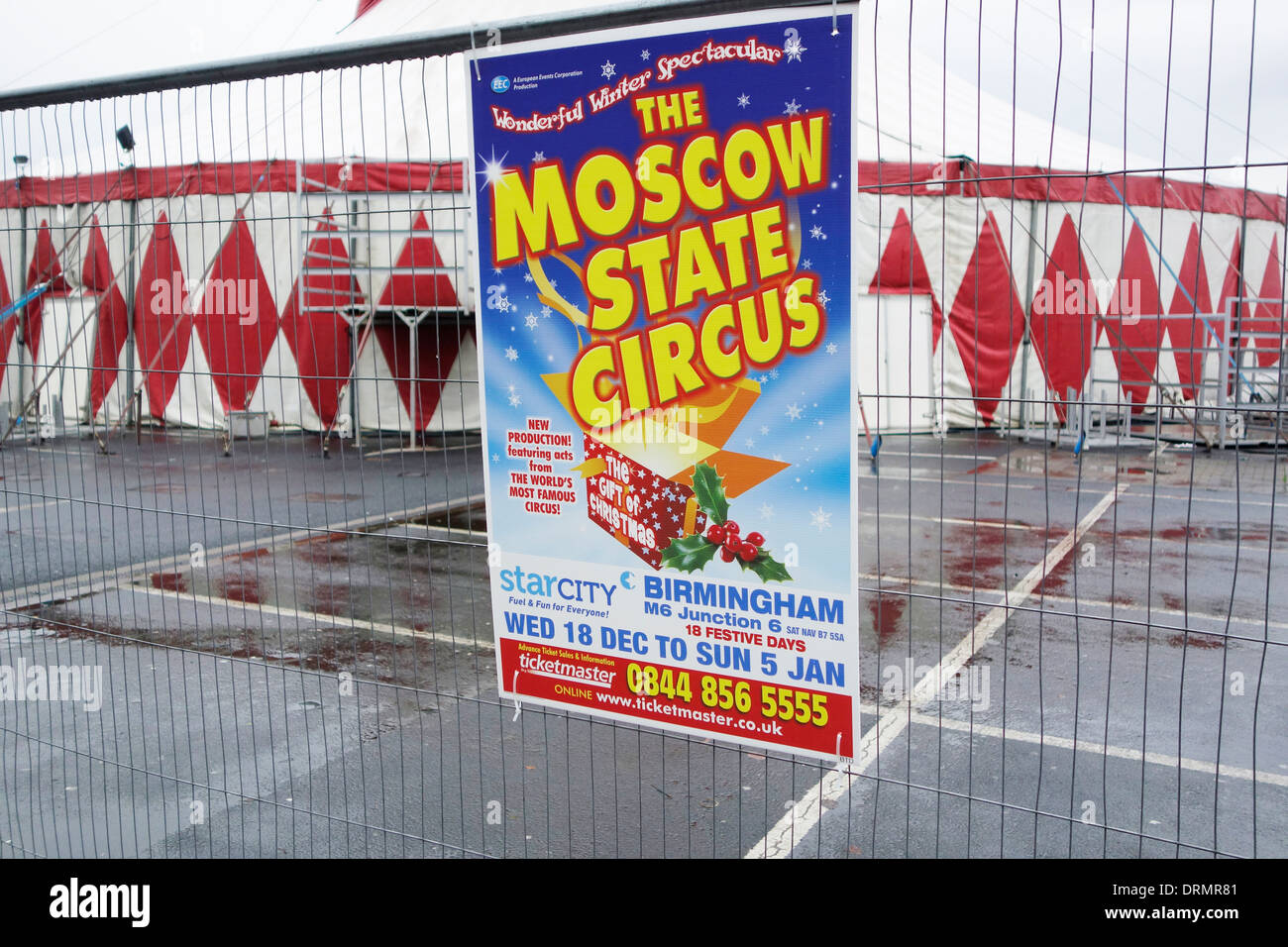 Publicité Flyer pour le Cirque d'État de Moscou, Star City, Birmingham, West Midlands, England, UK Banque D'Images