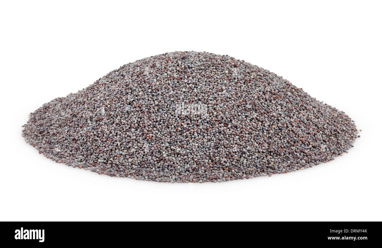 Les graines de pavot heap isolated on white Banque D'Images Les graines de pavot heap isolated on white Banque D'Images