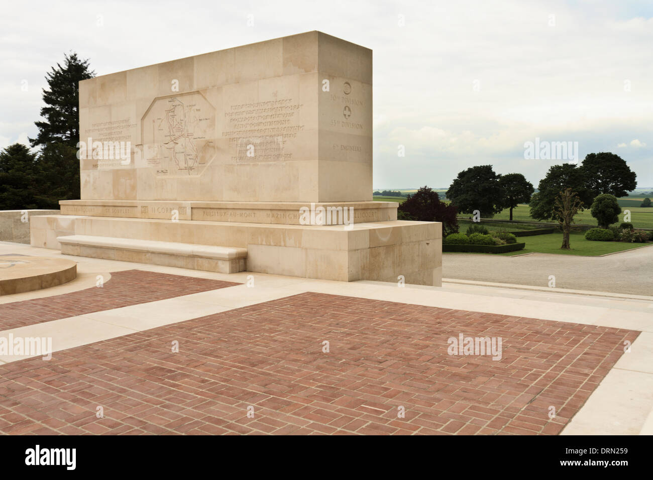 La Première Guerre mondiale monument américain à Bellicourt, Nord de la France. Banque D'Images