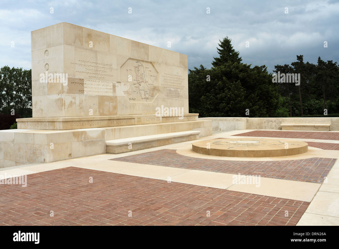 La Première Guerre mondiale monument américain à Bellicourt, Nord de la France. Banque D'Images