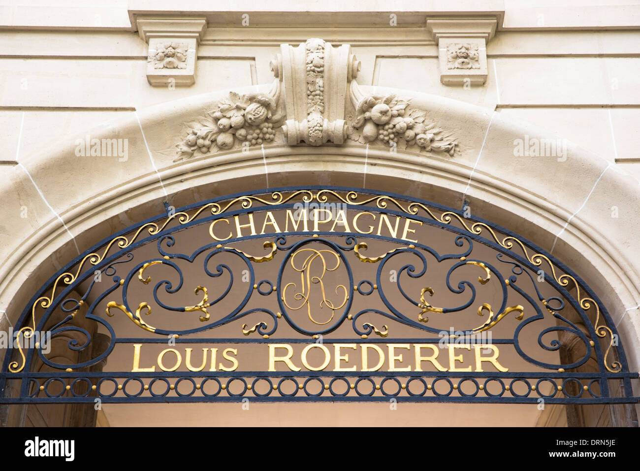 La maison de Champagne Louis Roederer dans Boulevard Lundy à Reims, Champagne-Ardenne, France Banque D'Images