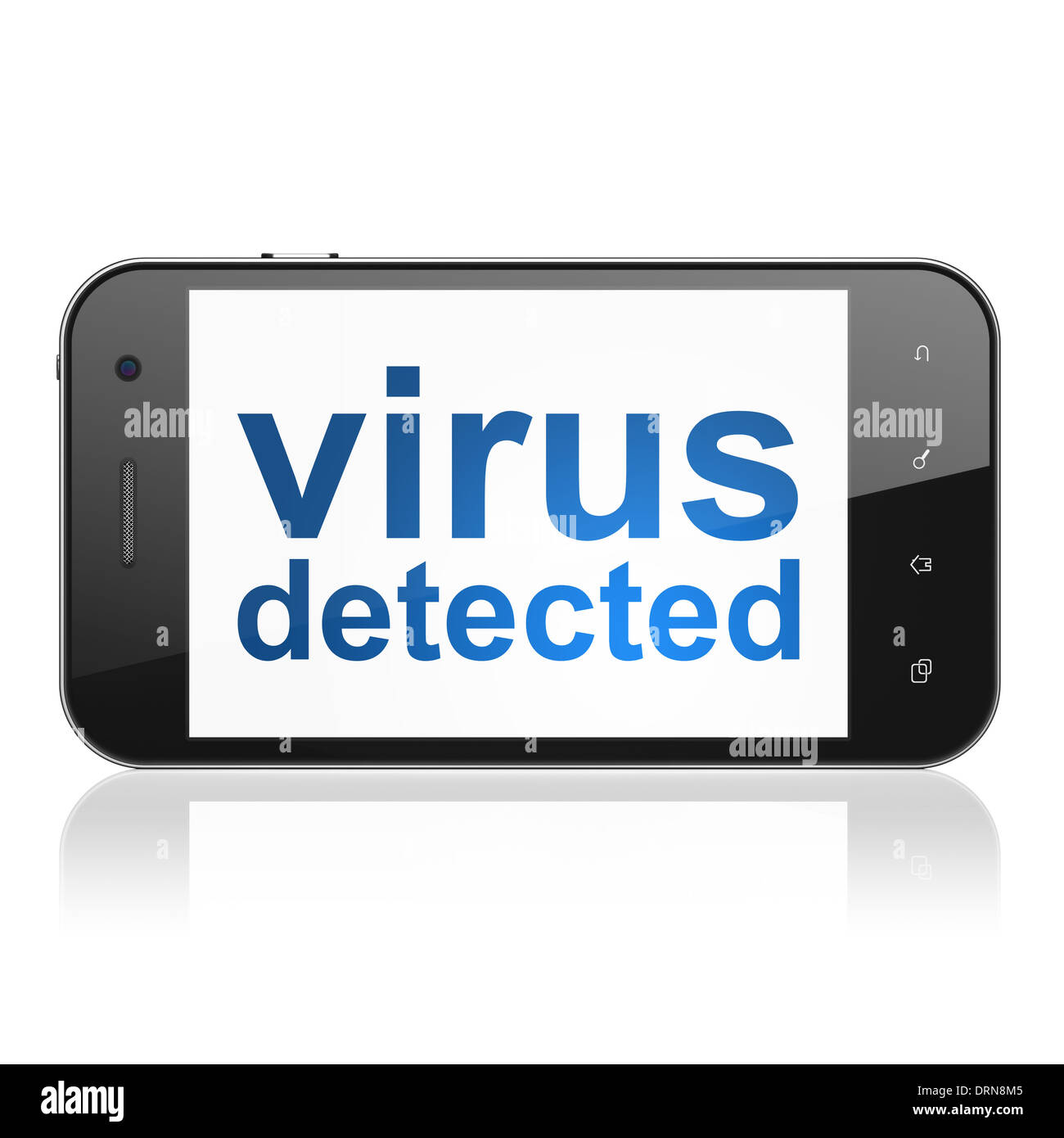 Concept de sécurité : Virus détecté sur smartphone Banque D'Images