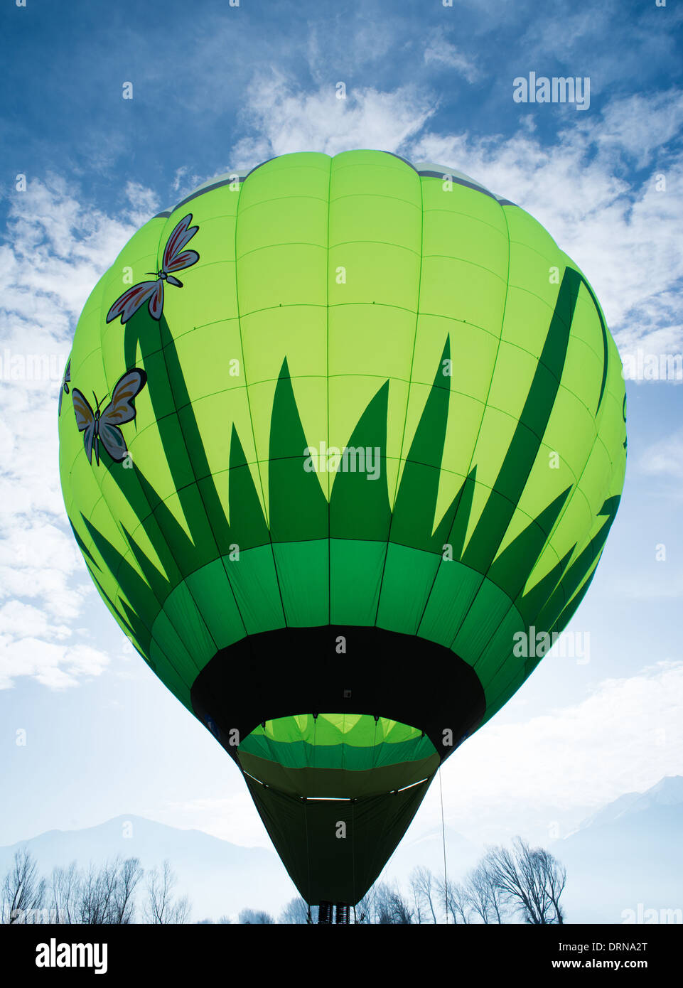 Ballon Vert on blue sky Banque D'Images