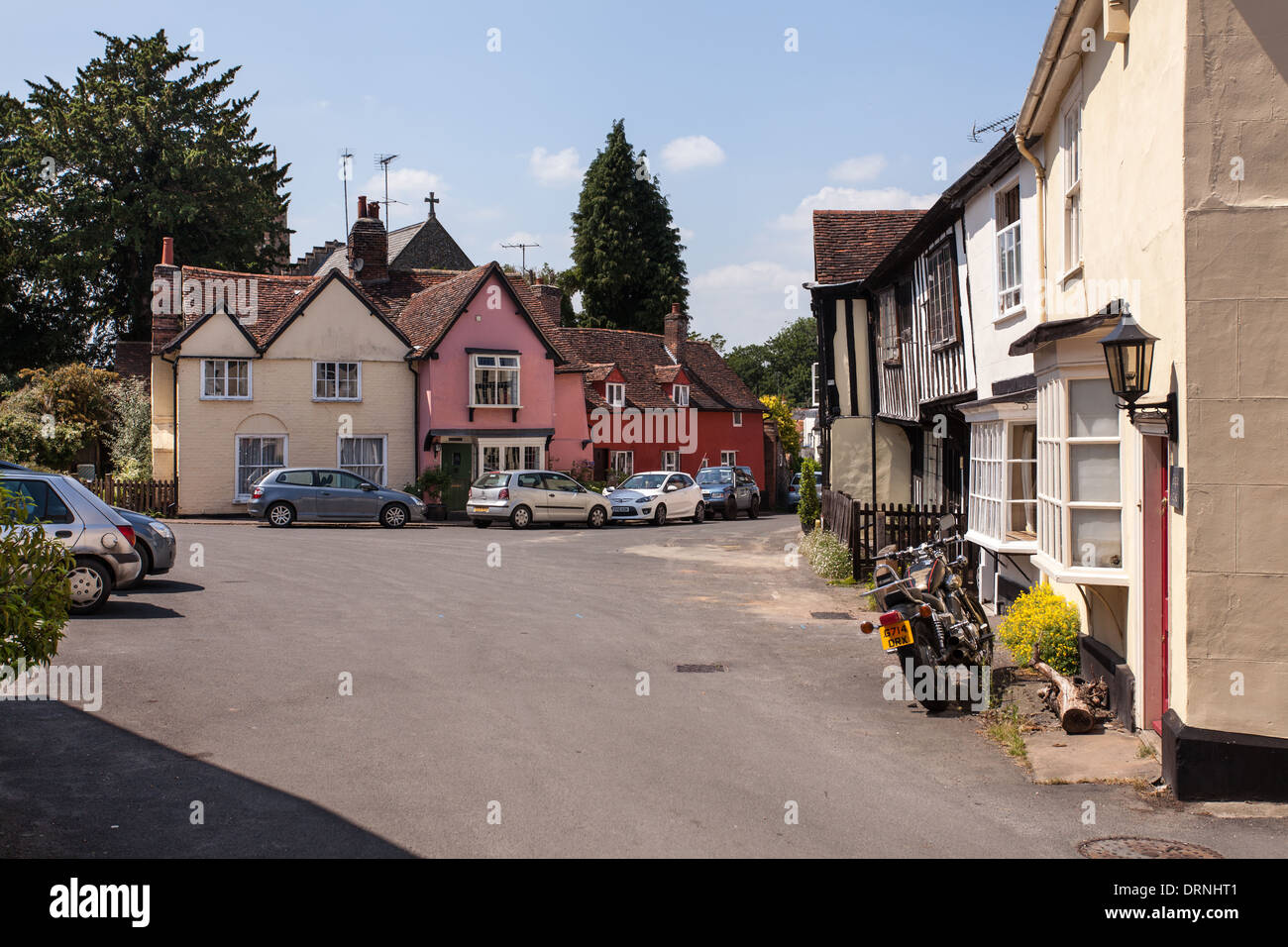 Scène de rue, Castle Hedingham, Essex en Angleterre Banque D'Images