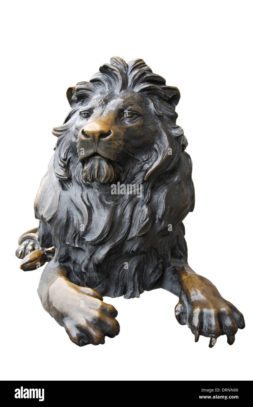 Statue de lion en cuivre Banque D'Images