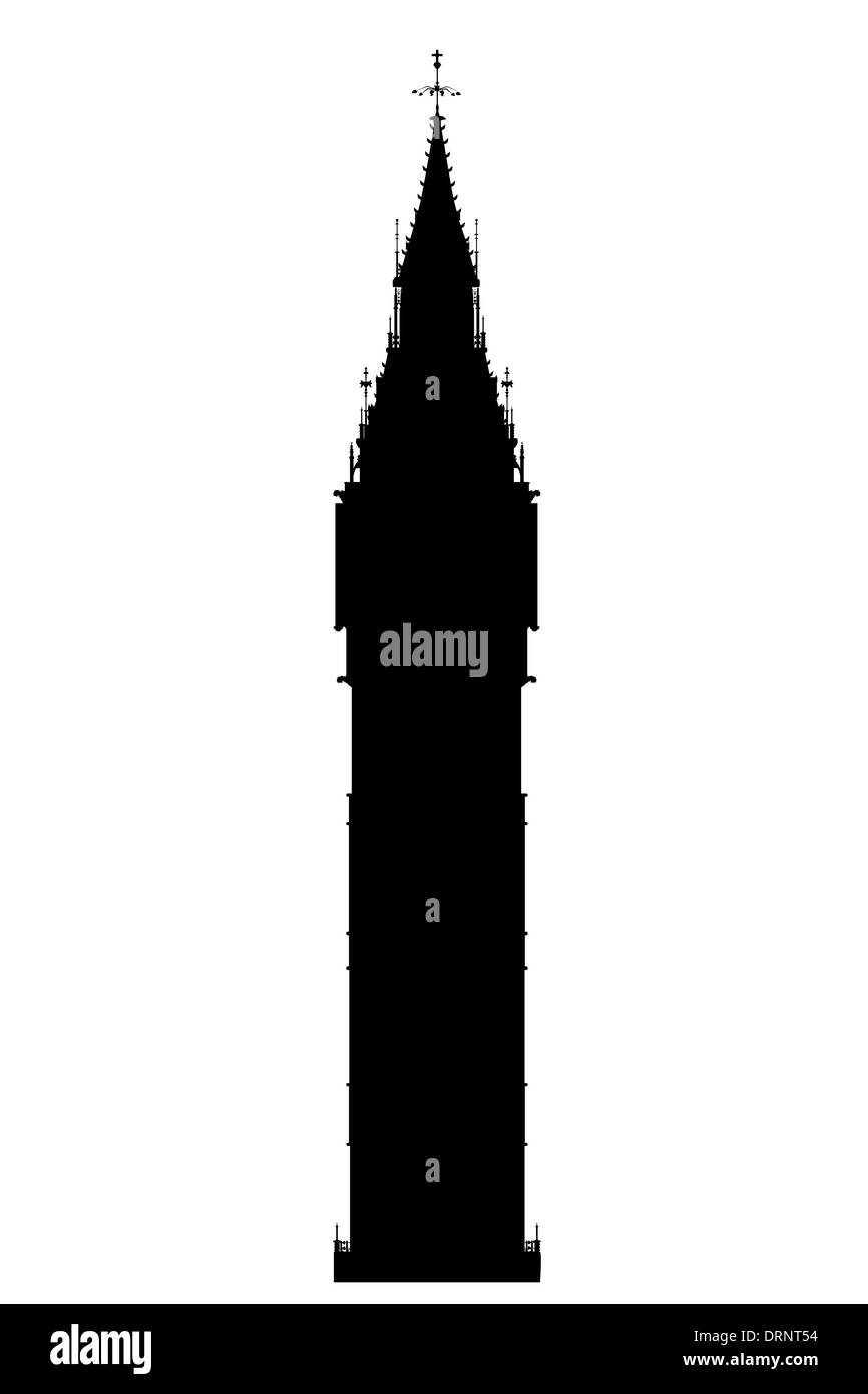 Le Landmark London Big Ben clock tower en silhouette. Banque D'Images