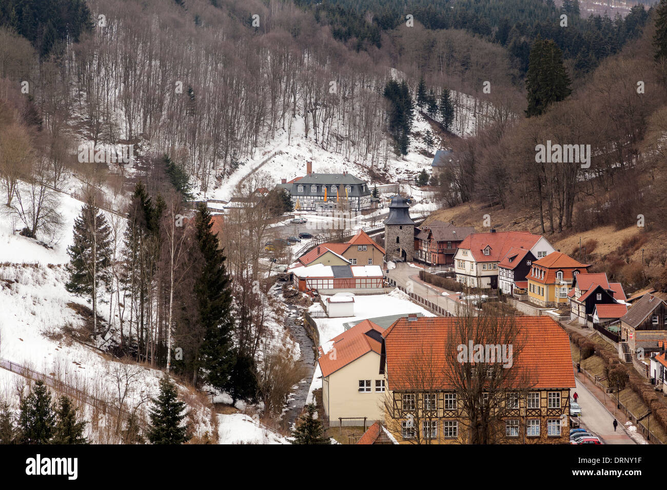 Maisons à colombages, stolberg (Harz), Cracovie, mansfeld-südharz district, SAXE-ANHALT, Allemagne Banque D'Images