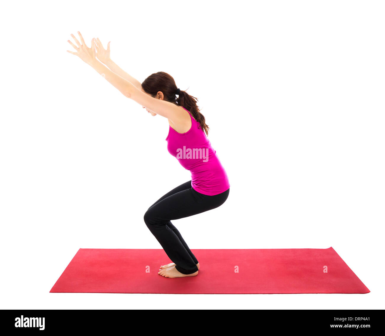 Woman doing Yoga Président posent au cours de la série (avec le même modèle disponible) Banque D'Images