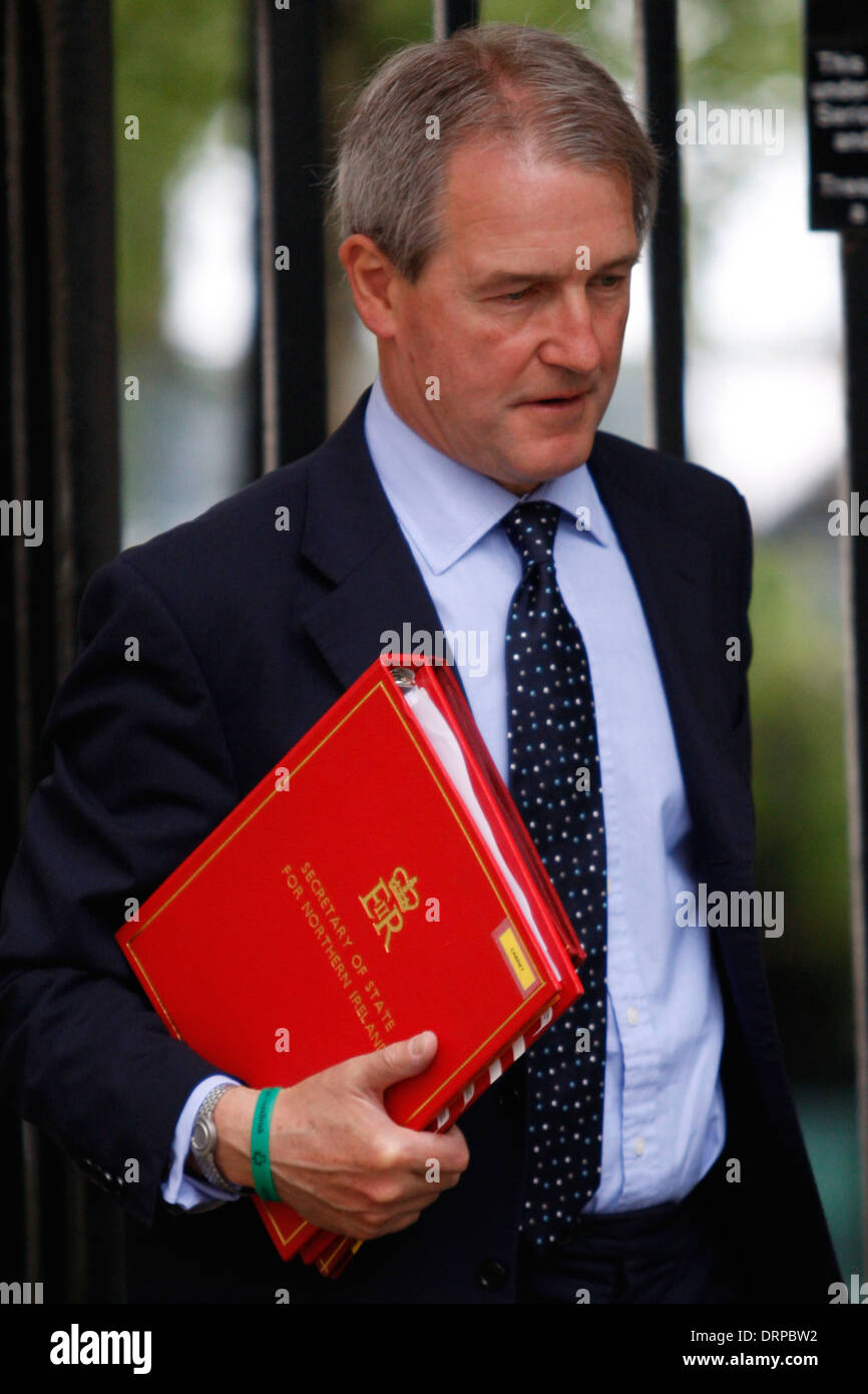 Owen Paterson, député, secrétaire d'État pour l'Irlande du Nord arrive à Downing Street pour une réunion du cabinet le 03 juillet 2012. Banque D'Images