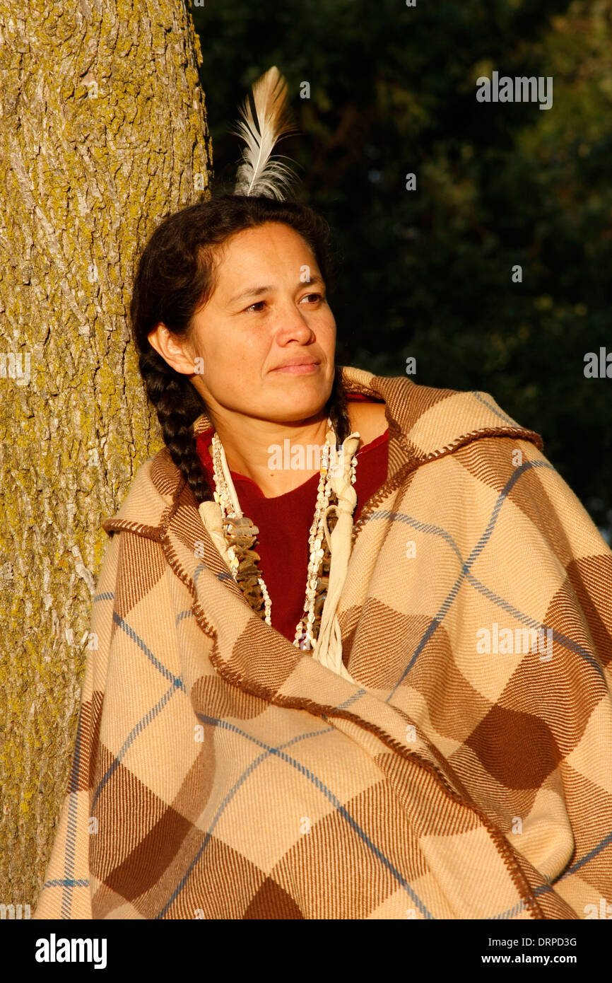 Native American Indian Sioux Lakota woman Banque D'Images