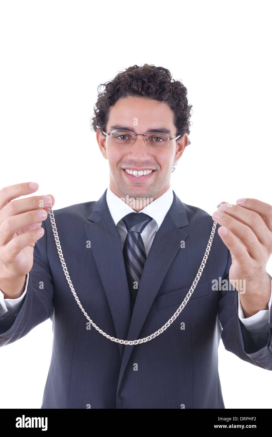 Des profils homme donne un collier en argent comme un cadeau Banque D'Images Des profils homme donne un collier en argent comme un cadeau Banque D'Images