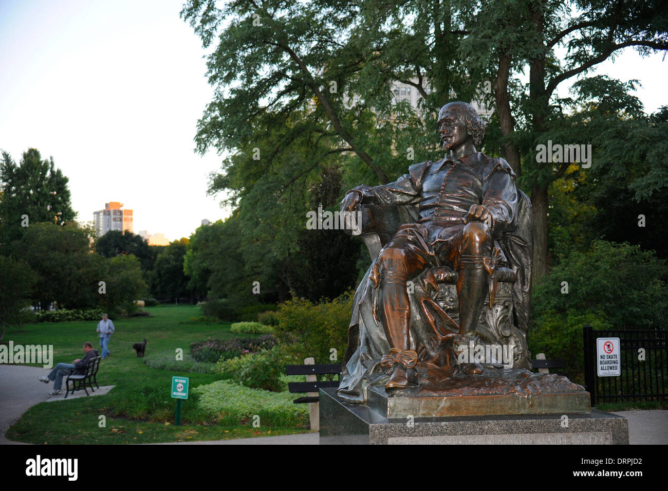 William Shakespeare monument à Lincoln Park, Chicago, Illinois. Conçu par le sculpteur William Ordway Partridge en 1893 Banque D'Images